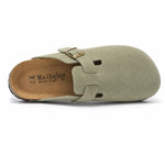 Boston Suede Comfort Clogs – Matcha Green