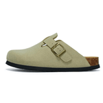 Boston Suede Comfort Clogs – Matcha Green