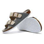 Maibulun Suede Arizona Sandals – Grey & Cream