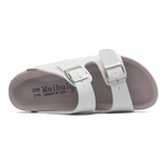 Maibulun Leather Arizona Sandals – White