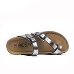 Milari Toe-Loop Cork Sandals – Silver